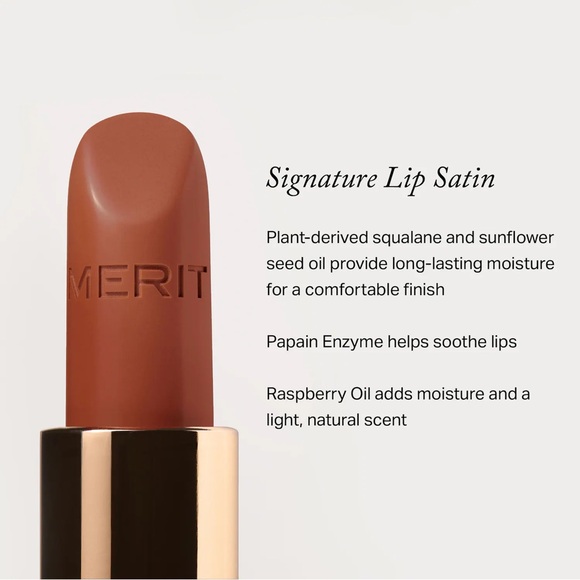 MERIT  Signature Lip Satin Lipstick - 1990 deep brown - Picture 4 of 6